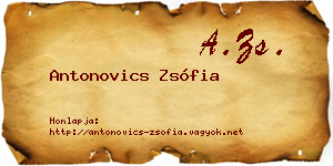 Antonovics Zsófia névjegykártya