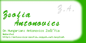 zsofia antonovics business card